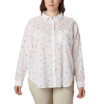 Columbia PFG Sun Drifter II Long Sleeve Plus Size, Camisa Naranjas Para Mujer | 813045-XEA